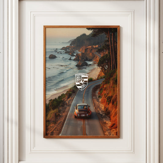 Porsche Scenic Vintage Poster