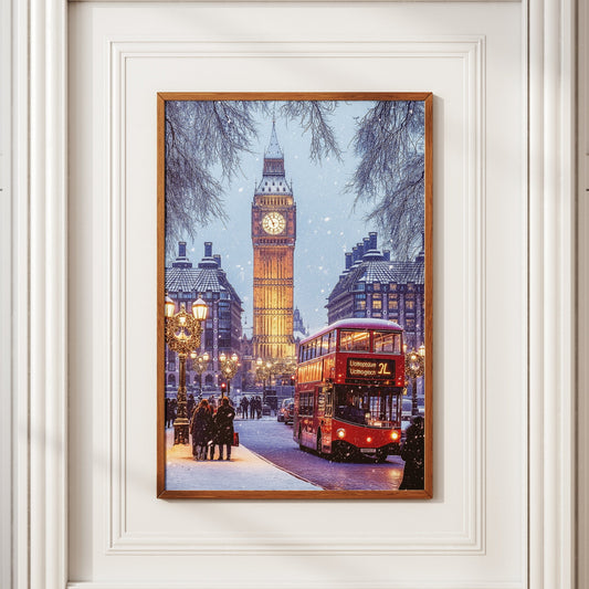 Christmas by Big Ben London Poster