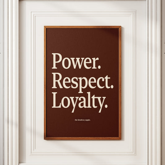 Power. Respect. Loyalty. Scarface Quote